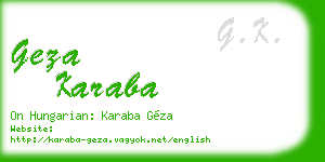 geza karaba business card