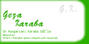 geza karaba business card